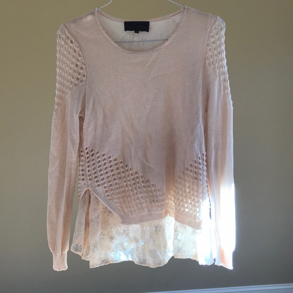 Sunday in Brooklyn Cream Laced Detail Sweater.